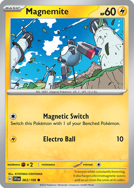 Magnemite - 063/198 - - SCARLET & VIOLET - Pokemon - Common | AA48-100