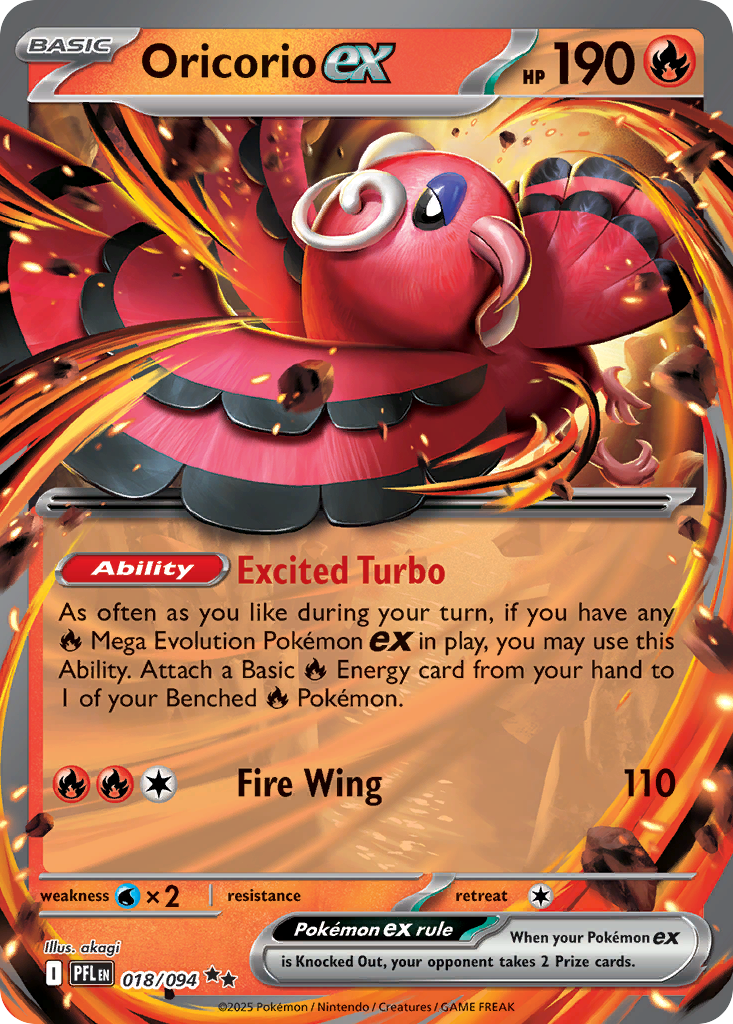 Oricorio ex - 018/094 - Holo - PHANTASMAL FLAMES - Pokemon - | AA37-10