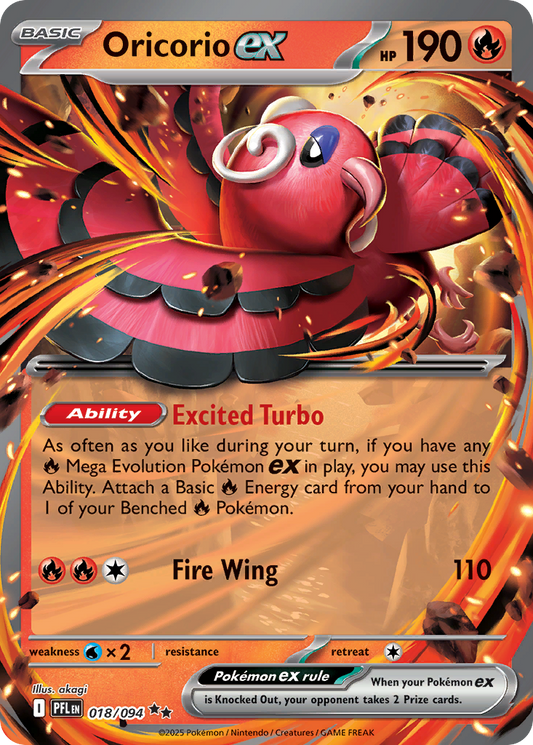 Oricorio ex - 018/094 - Holo - PHANTASMAL FLAMES - Pokemon - | AA37-10