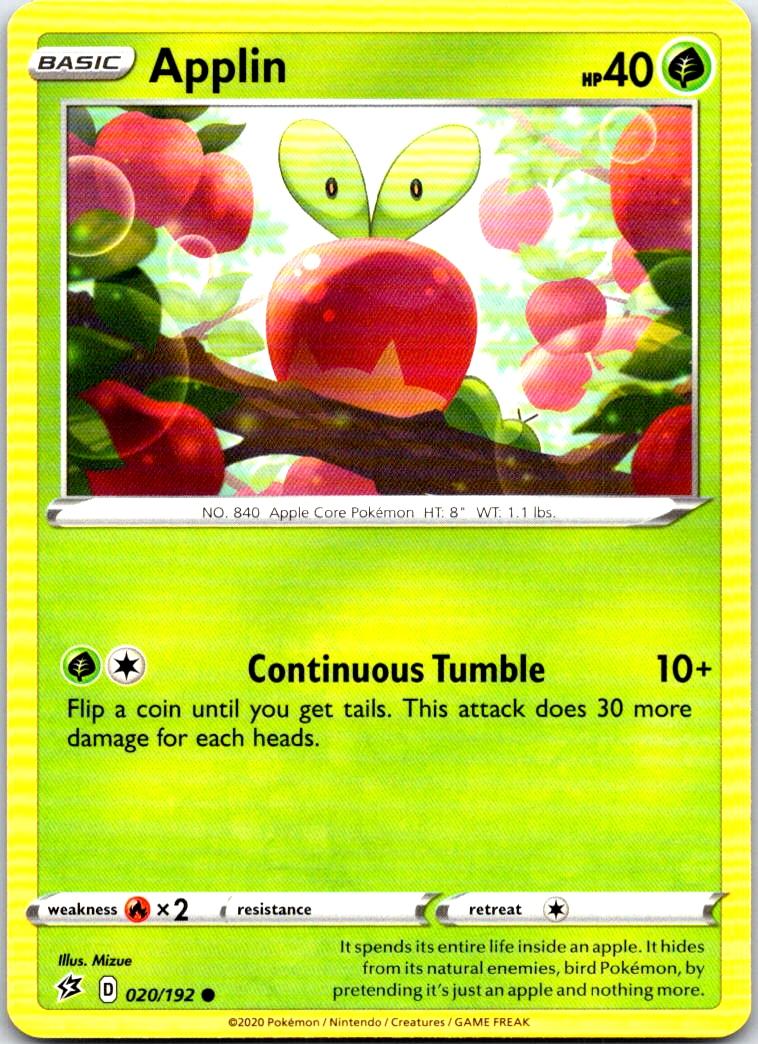 Applin - 020/192 - - REBEL CLASH - Pokemon - Common | AB75-29