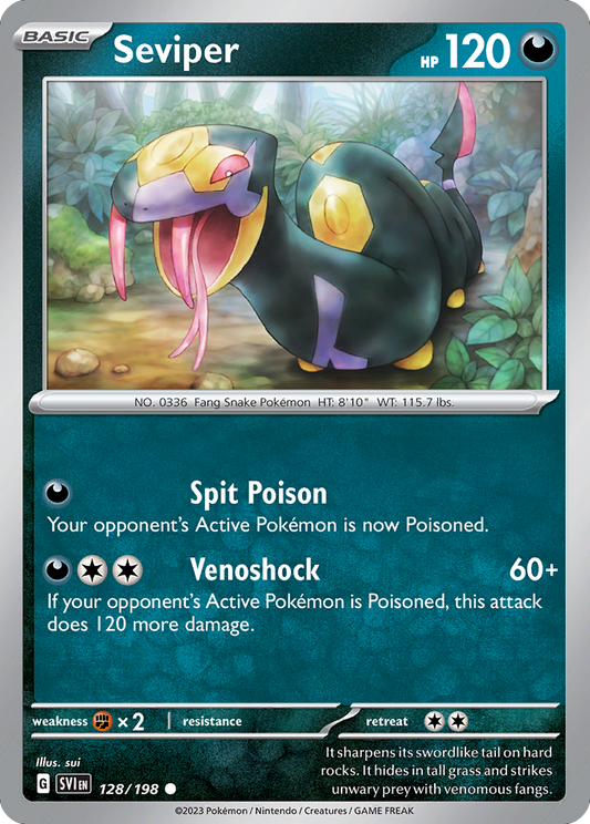 Seviper - 128/198 - Reverse Holo - SCARLET & VIOLET - Pokemon - Common | AA49-56