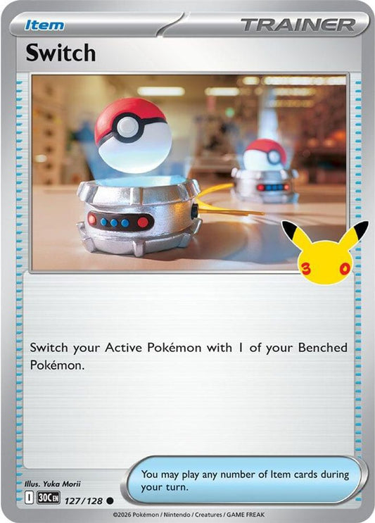 Switch - 127/128 - Holo - ME: 30TH CELEBRATION - Pokemon - Common | AA96-19