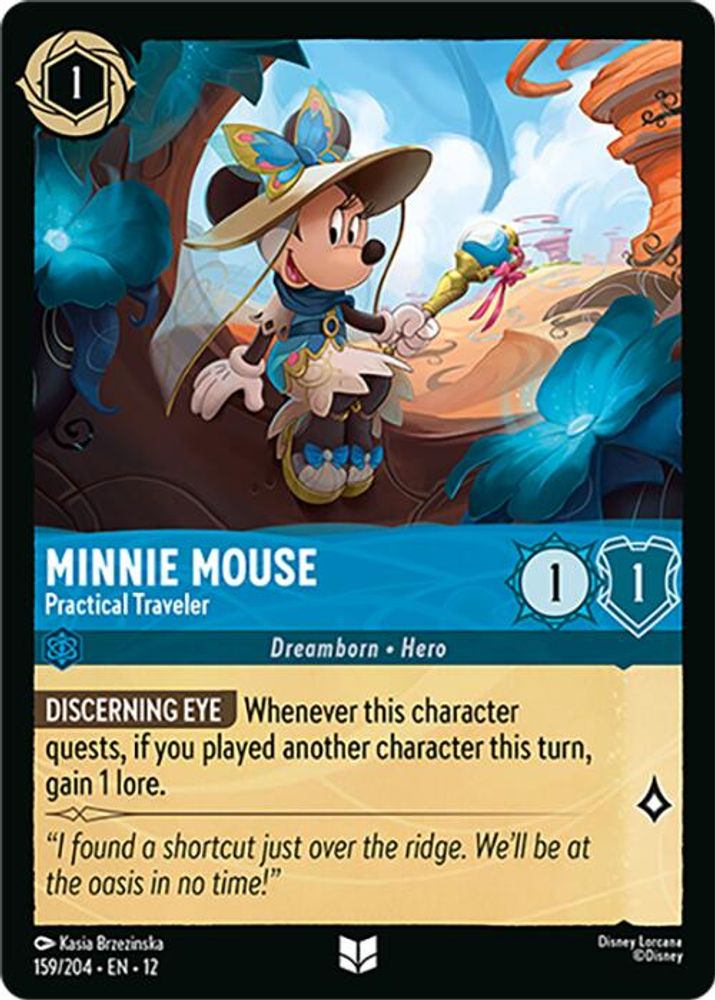 Minnie Mouse - Practical Traveler - 159/204 - - WILDS UNKNOWN - Lorcana - | LAA01-73