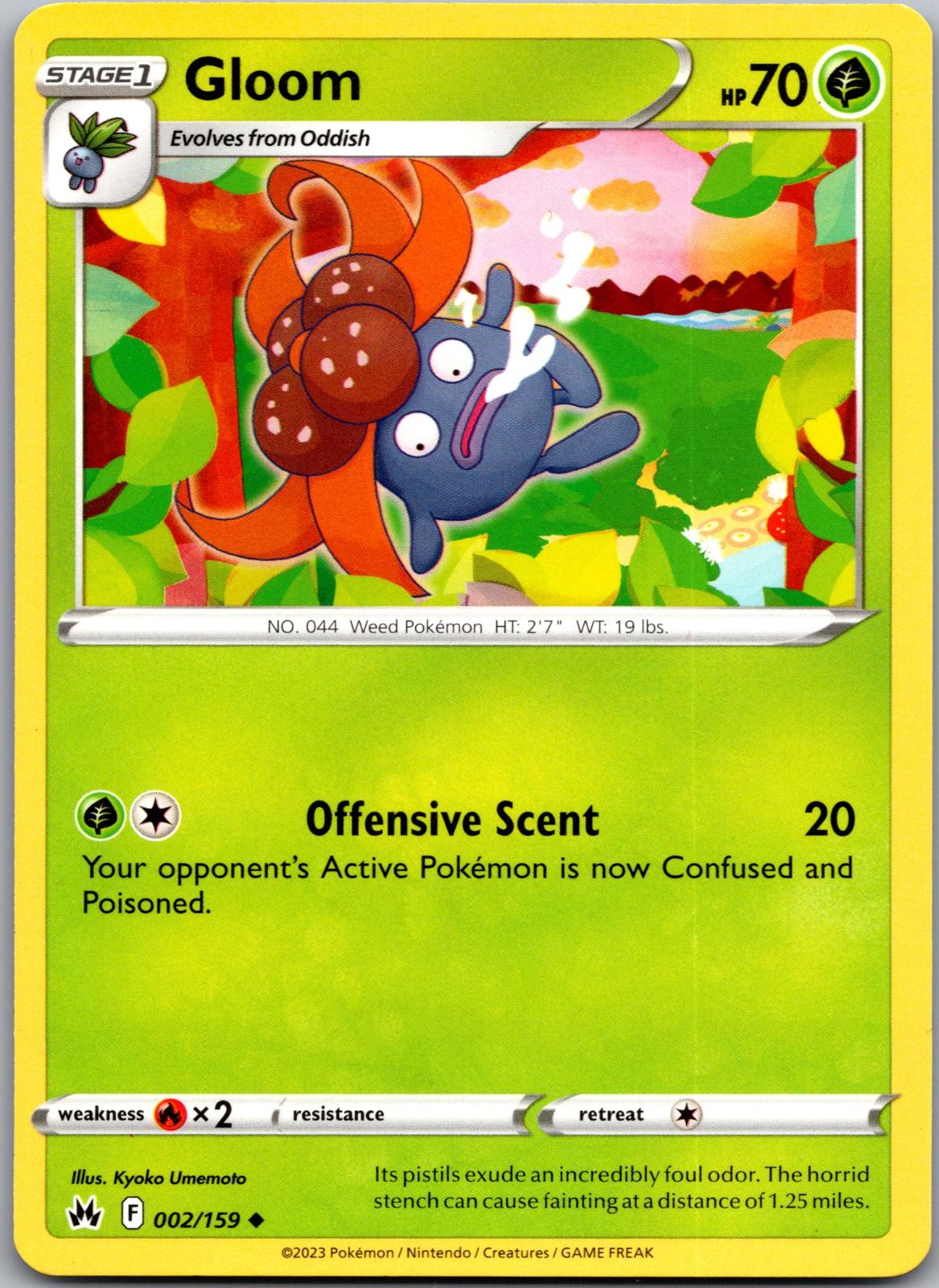 Gloom - 002/159 - - CROWN ZENITH - Pokemon - Uncommon | AA93-5