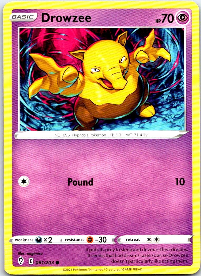 Drowzee - 061/203 - - EVOLVING SKIES - Pokemon - Common | AB44-22