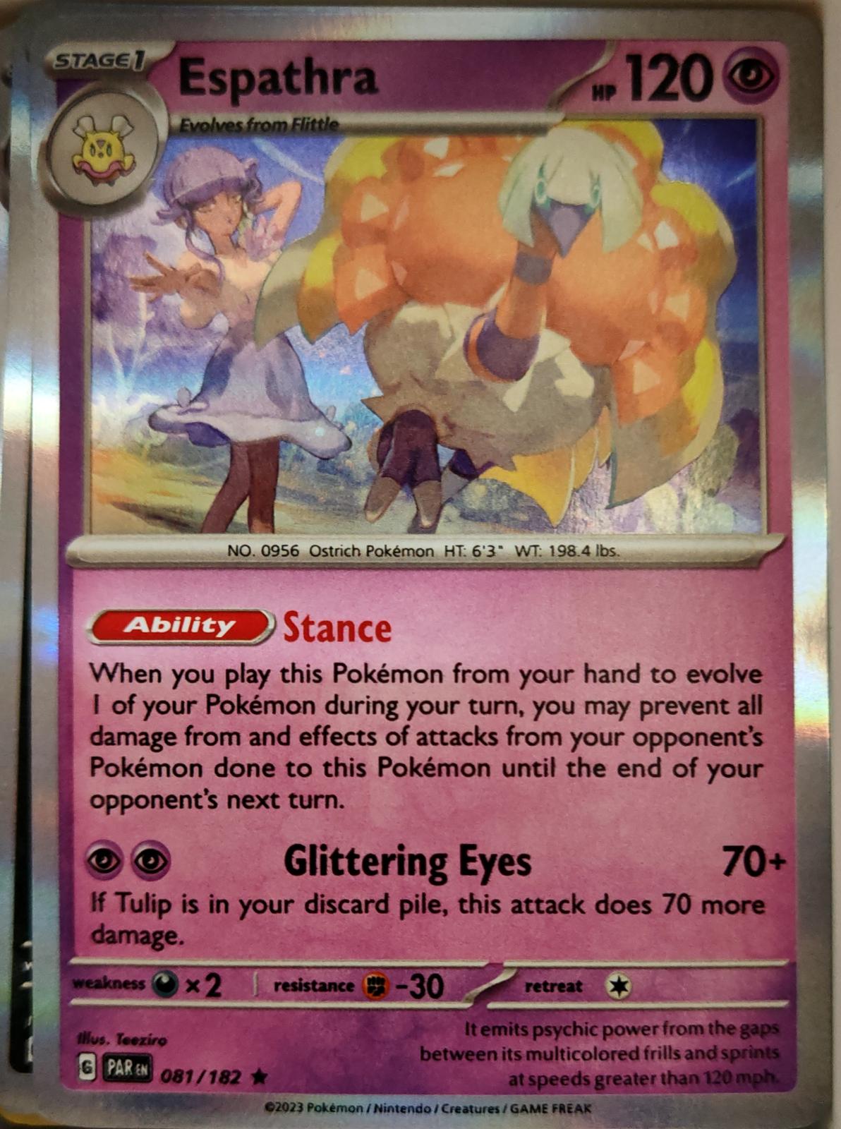 Espathra - 081/182 - Holo - PARADOX RIFT - Pokemon - Rare | AA06-39