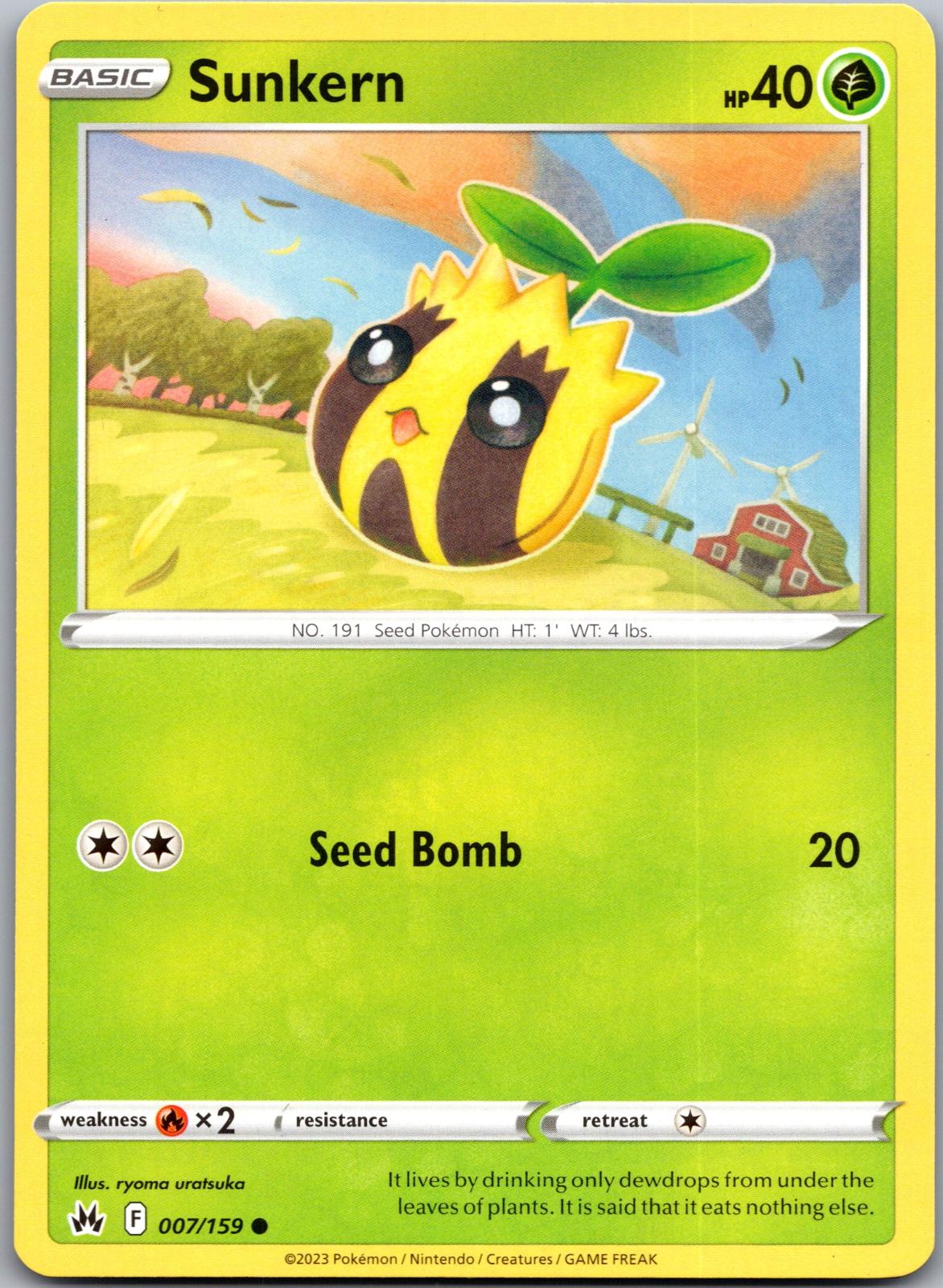 Sunkern - 007/159 - - CROWN ZENITH - Pokemon - Common | AA93-26