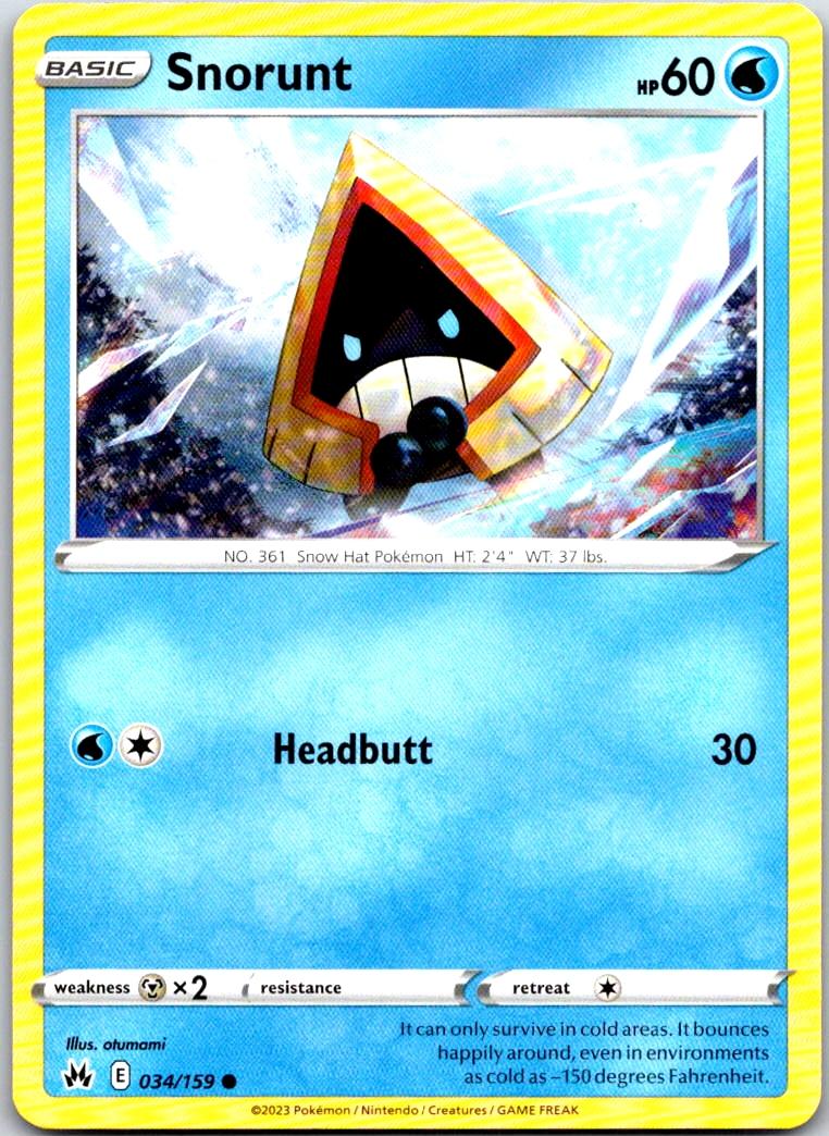 Snorunt - 034/159 - - CROWN ZENITH - Pokemon - Common | AA101-17