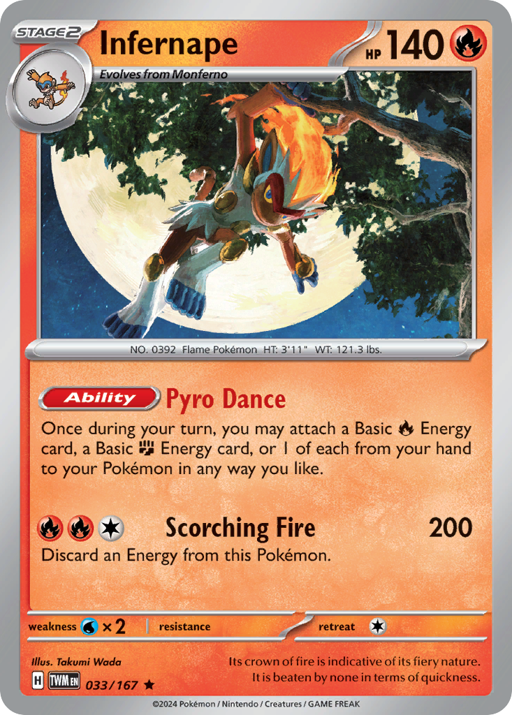 Infernape - 033/167 - Holo - TWILIGHT MASQUERADE - Pokemon - Rare | AA74-8