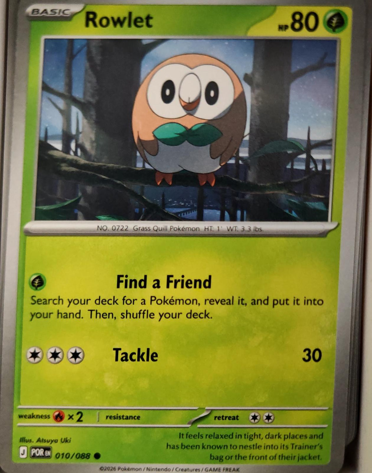 Rowlet - 010/088 - - PERFECT ORDER - Pokemon - Common | AA11-48