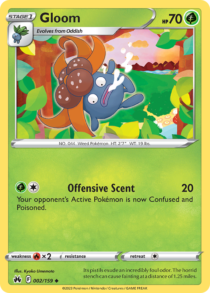 Gloom - 002/159 - - CROWN ZENITH - Pokemon - Uncommon | AA93-5
