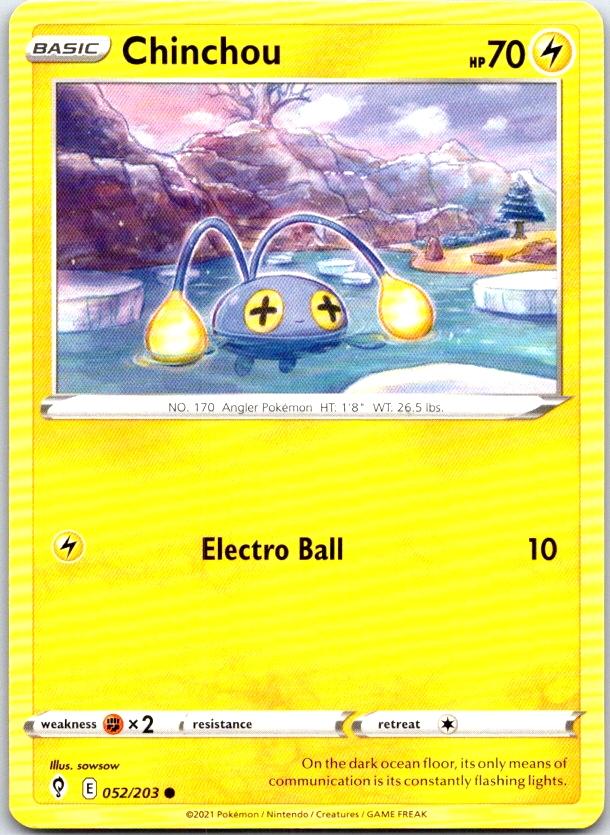 Chinchou - 052/203 - - EVOLVING SKIES - Pokemon - Common | AC08-15