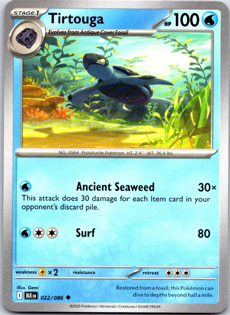 Tirtouga - 022/086 - - BLACK BOLT - Pokemon - Uncommon | AA107-4