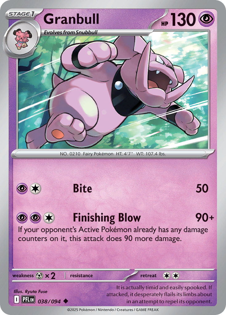 Granbull - 038/094 - Reverse Holo - PHANTASMAL FLAMES - Pokemon - | AA19-77