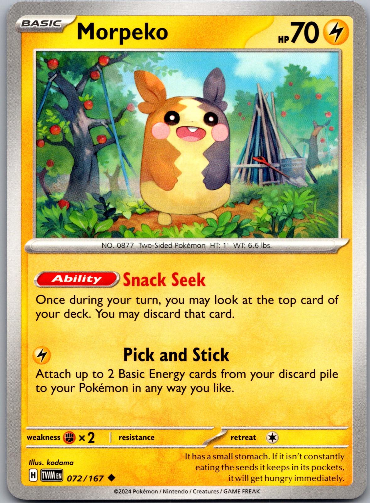 Morpeko - 072/167 - - TWILIGHT MASQUERADE - Pokemon - Uncommon | AA86-25