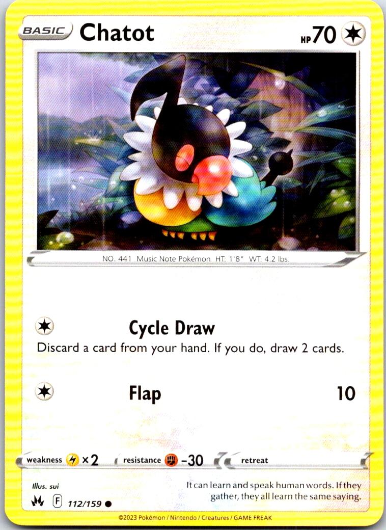 Chatot - 112/159 - - CROWN ZENITH - Pokemon - Common | AA105-37