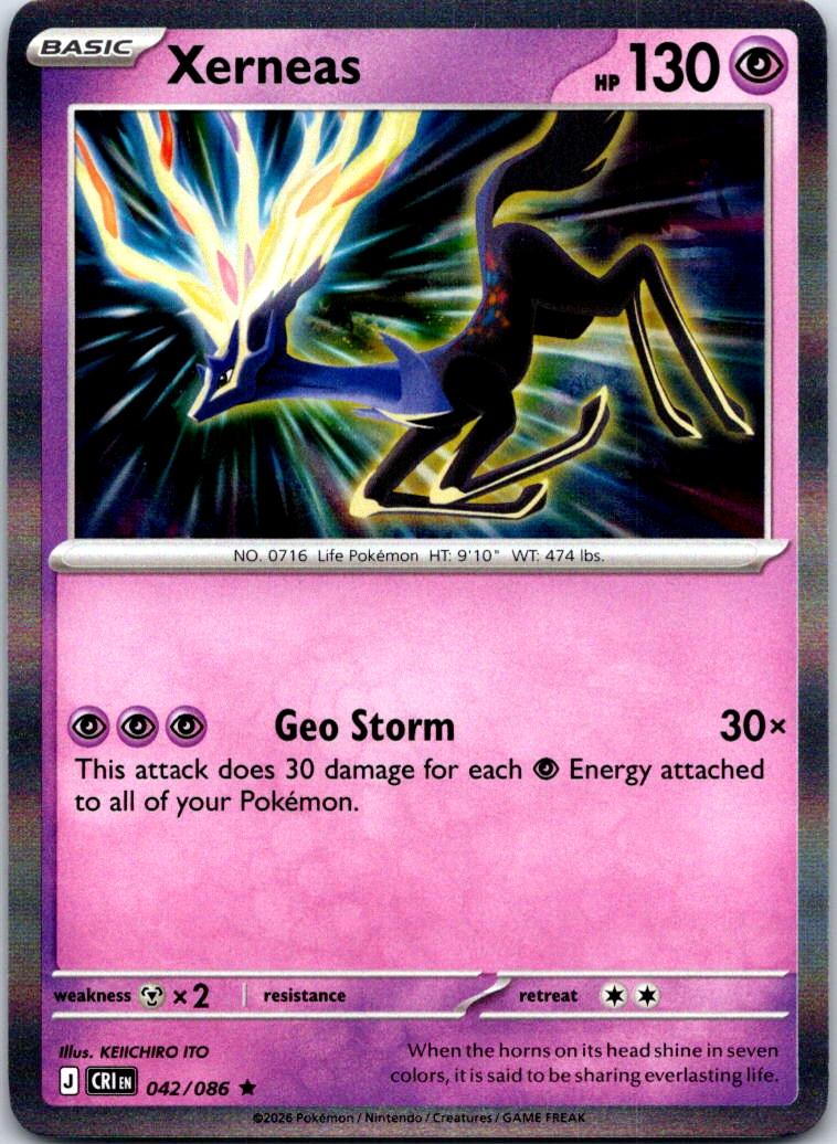 Xerneas - 042/086 - Holo - CHAOS RISING - Pokemon - Rare | AA121-4