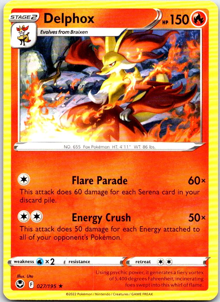 Delphox - 027/195 - - SILVER TEMPEST - Pokemon - Rare | AB47-35