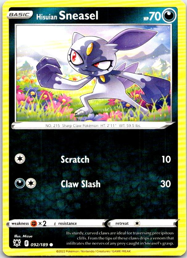 Hisuian Sneasel - 092/189 - - ASTRAL RADIANCE - Pokemon - Common | AC05-11