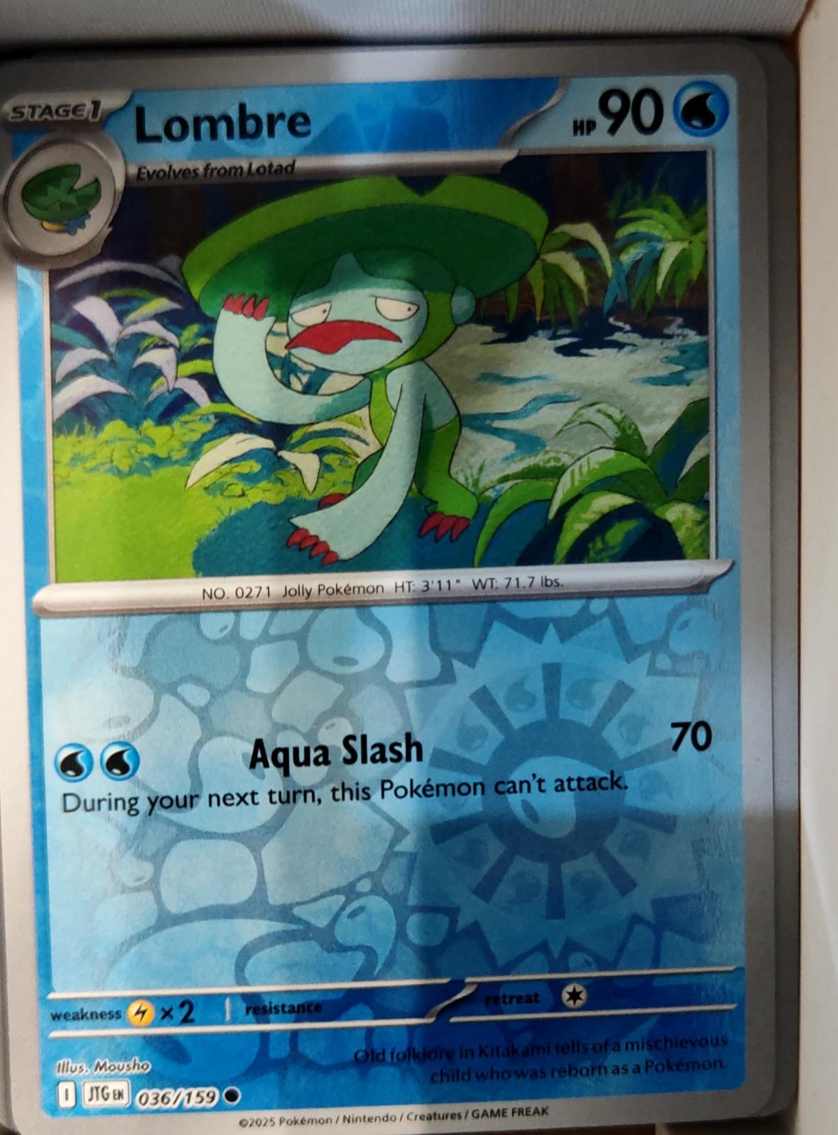 Lombre - 036/159 - Reverse Holo - JOURNEY TOGETHER - Pokemon - Common | AA72-38
