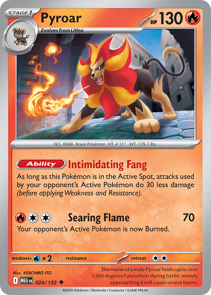 Pyroar - 024/132 - - MEGA EVOLUTION - Pokemon - Uncommon | AA12-19