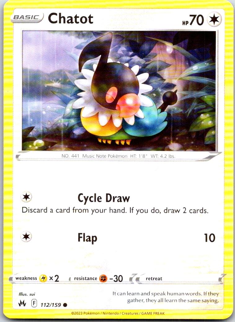 Chatot - 112/159 - - CROWN ZENITH - Pokemon - Common | AA105-35