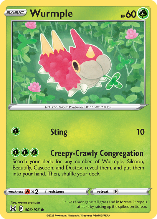 Wurmple - 006/196 - - LOST ORIGIN - Pokemon - Common | AA66-3
