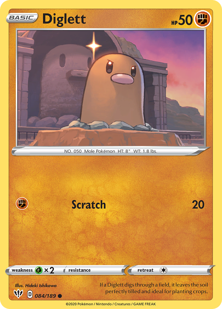 Diglett - 084/189 - - DARKNESS ABLAZE - Pokemon - Common | AA21-77