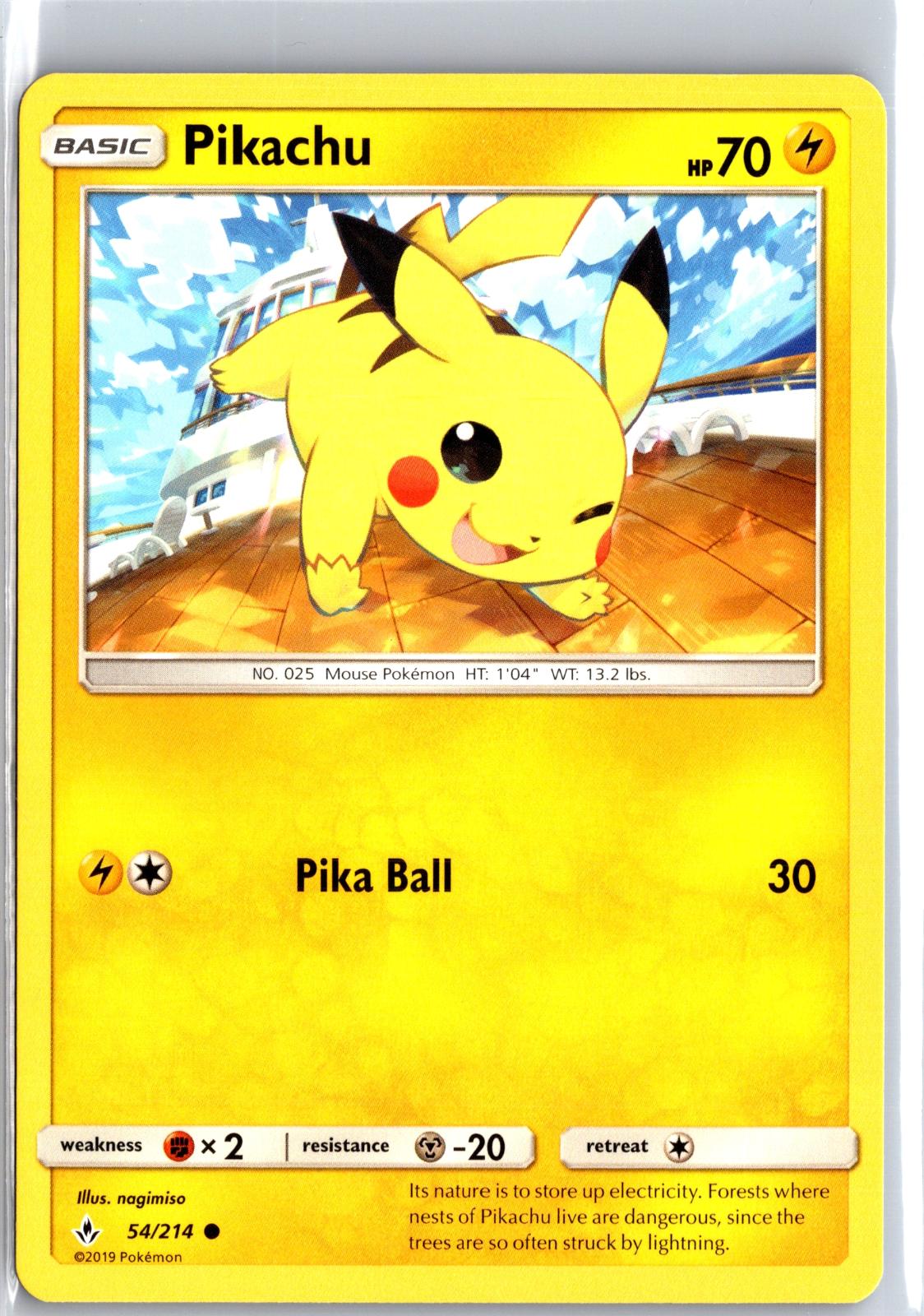 Pikachu - 54/214 - - UNBROKEN BONDS - Pokemon - Common | AA117-7