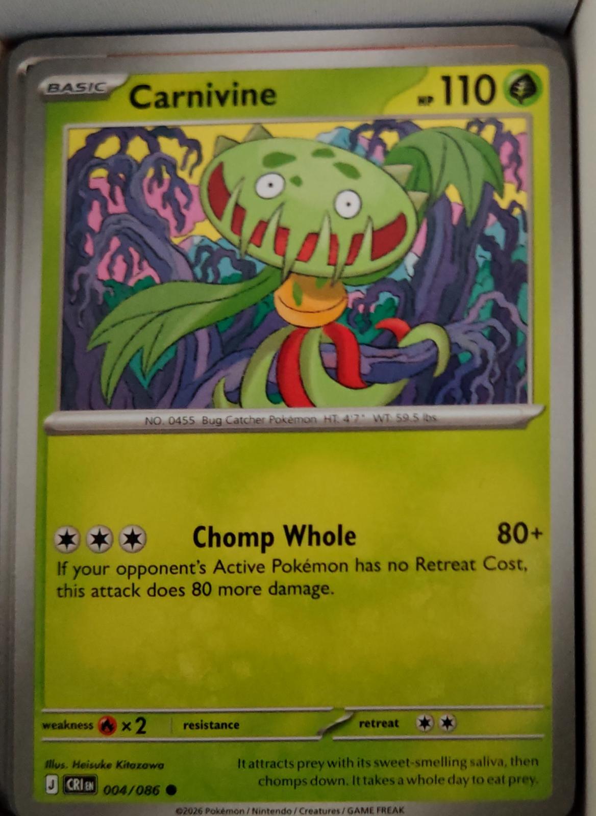 Carnivine - 004/086 - - CHAOS RISING - Pokemon - Common | AA47-24