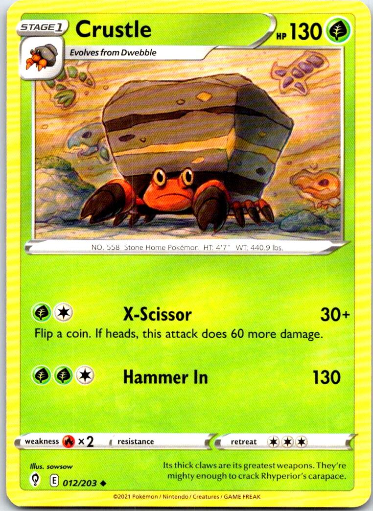 Crustle - 012/203 - - EVOLVING SKIES - Pokemon - Uncommon | AB37-46