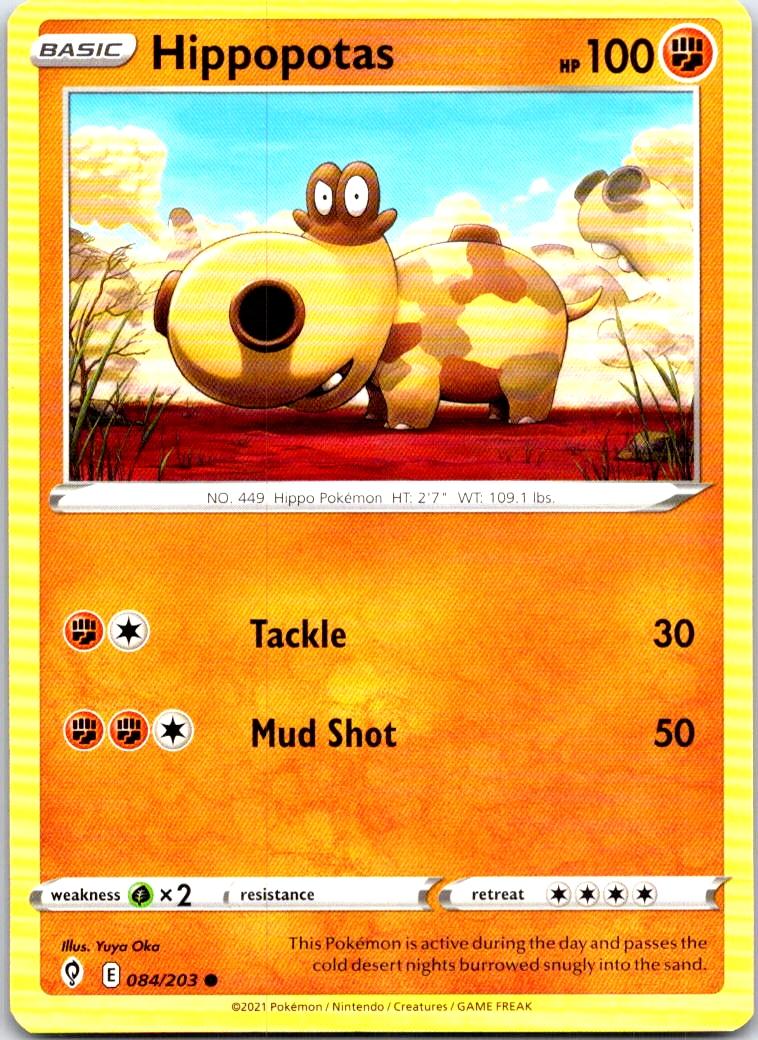 Hippopotas - 084/203 - - EVOLVING SKIES - Pokemon - Common | AB35-36