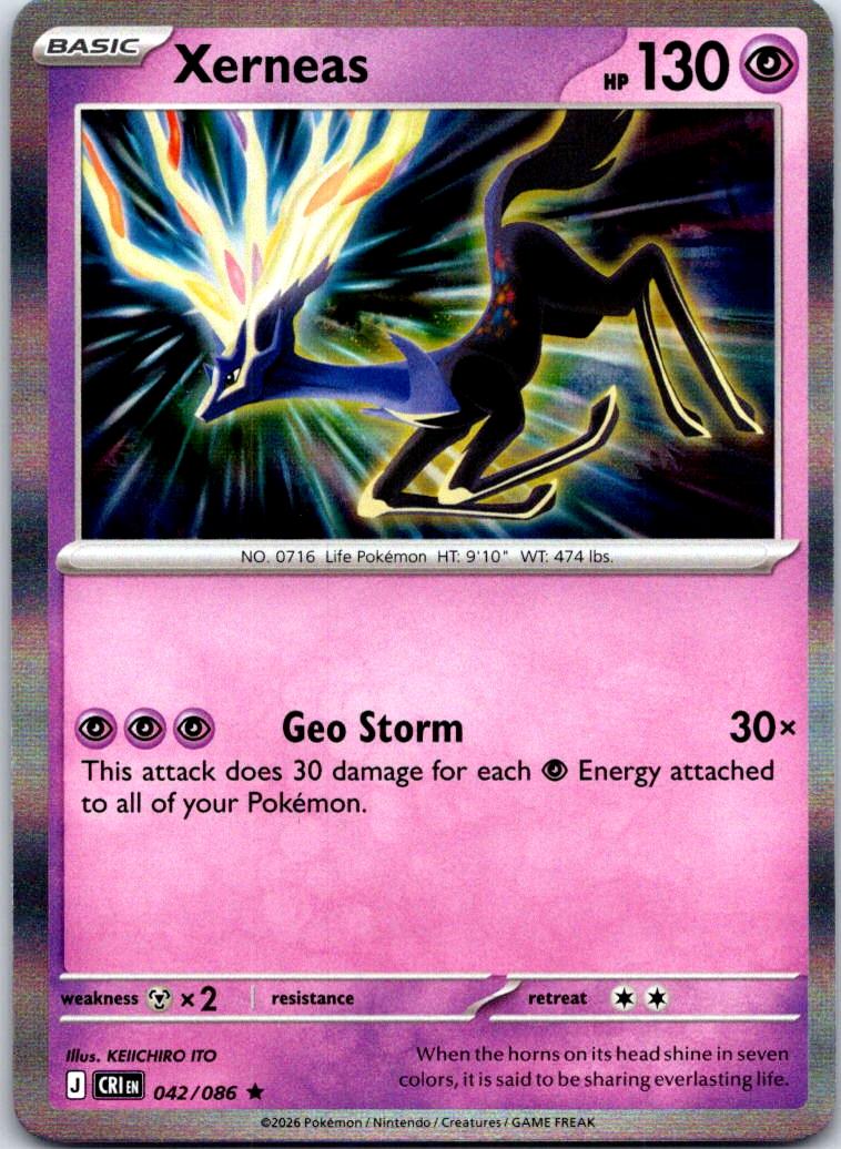 Xerneas - 042/086 - Holo - CHAOS RISING - Pokemon - Rare | AA121-10