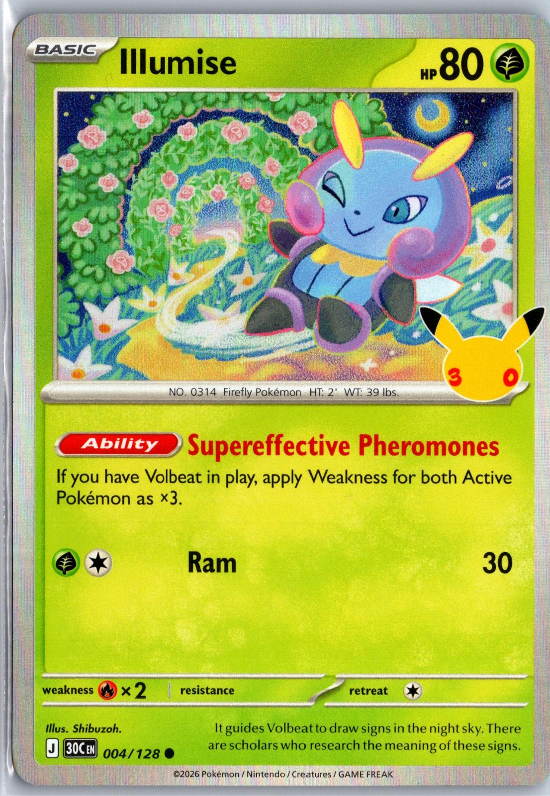 Illumise - 004/128 - Holo - ME: 30TH CELEBRATION - Pokemon - Common | AA97-25