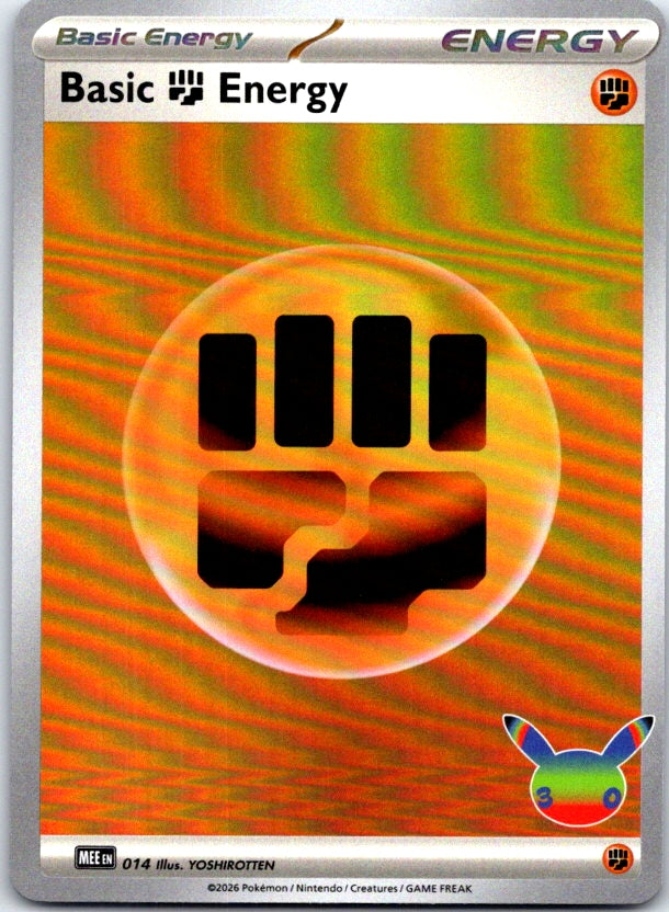 Basic Fighting Energy (30th Celebration) - 014 - Holo - MEE: MEGA EVOLUTION ENERGIES - Pokemon - | AC11-43