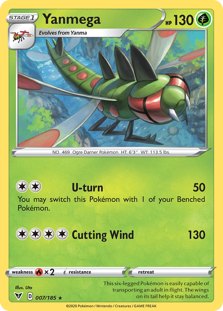 Yanmega - 007/185 - Reverse Holo - VIVID VOLTAGE - Pokemon - Rare | AA75-41