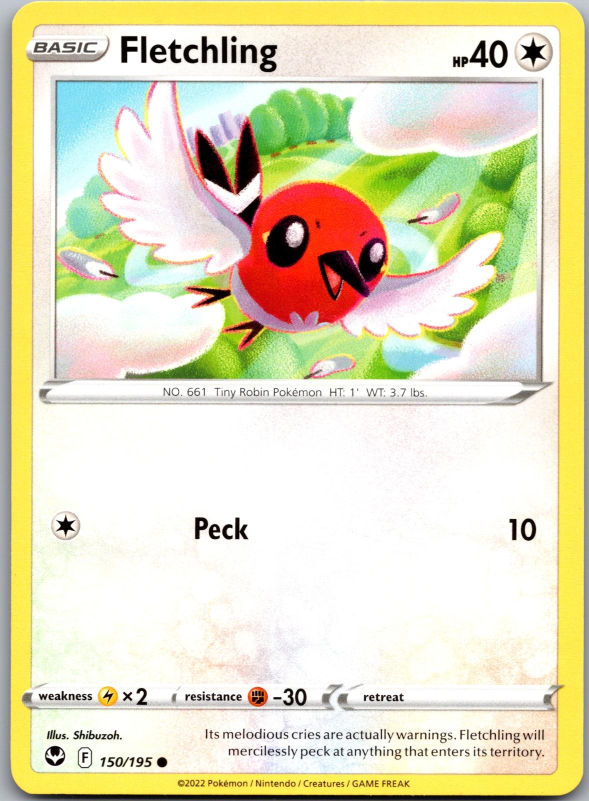 Fletchling - 150/195 - - SILVER TEMPEST - Pokemon - Common | AA91-5
