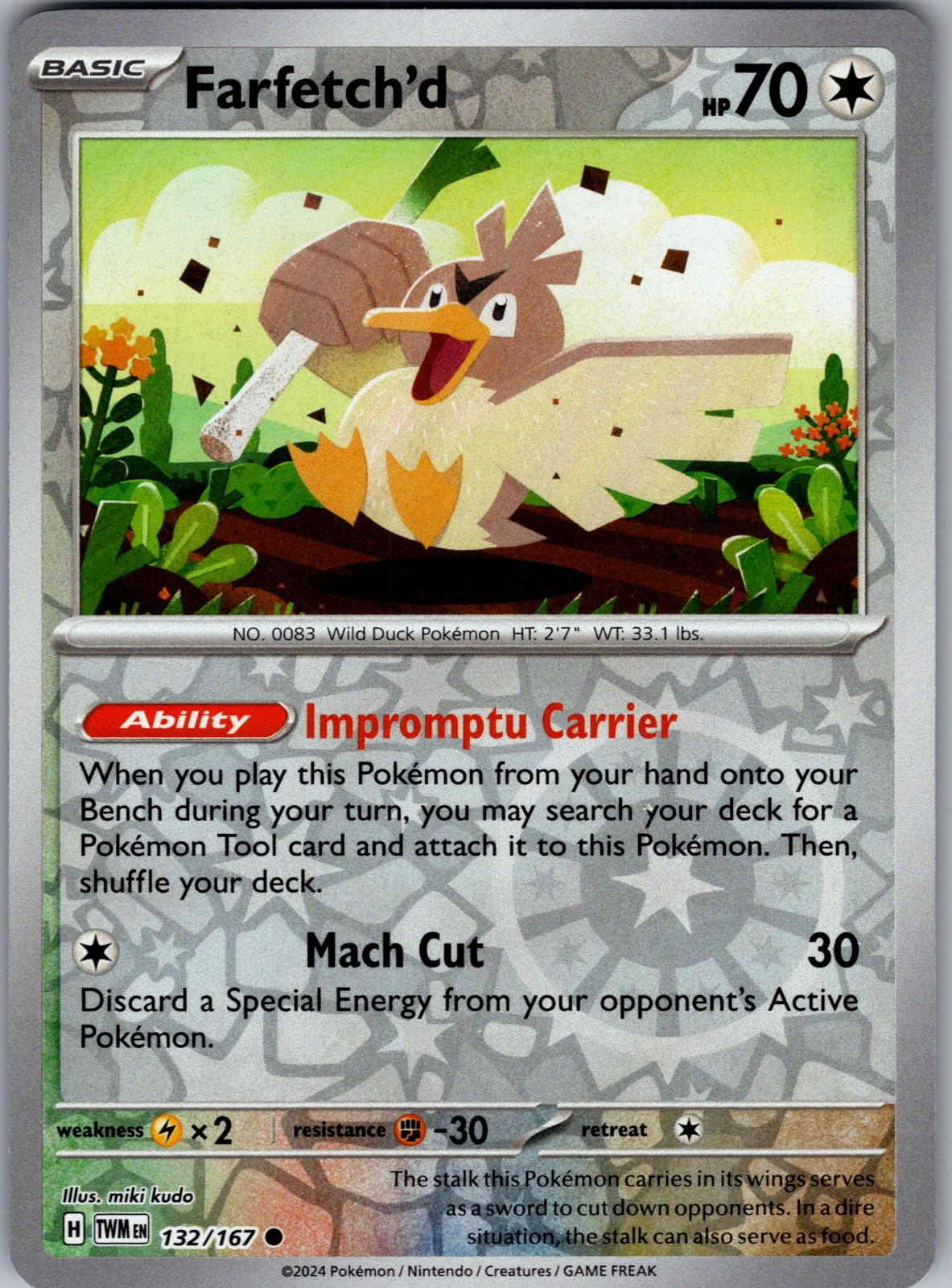 Farfetch'd - 132/167 - Reverse Holo - TWILIGHT MASQUERADE - Pokemon - | AA82-23