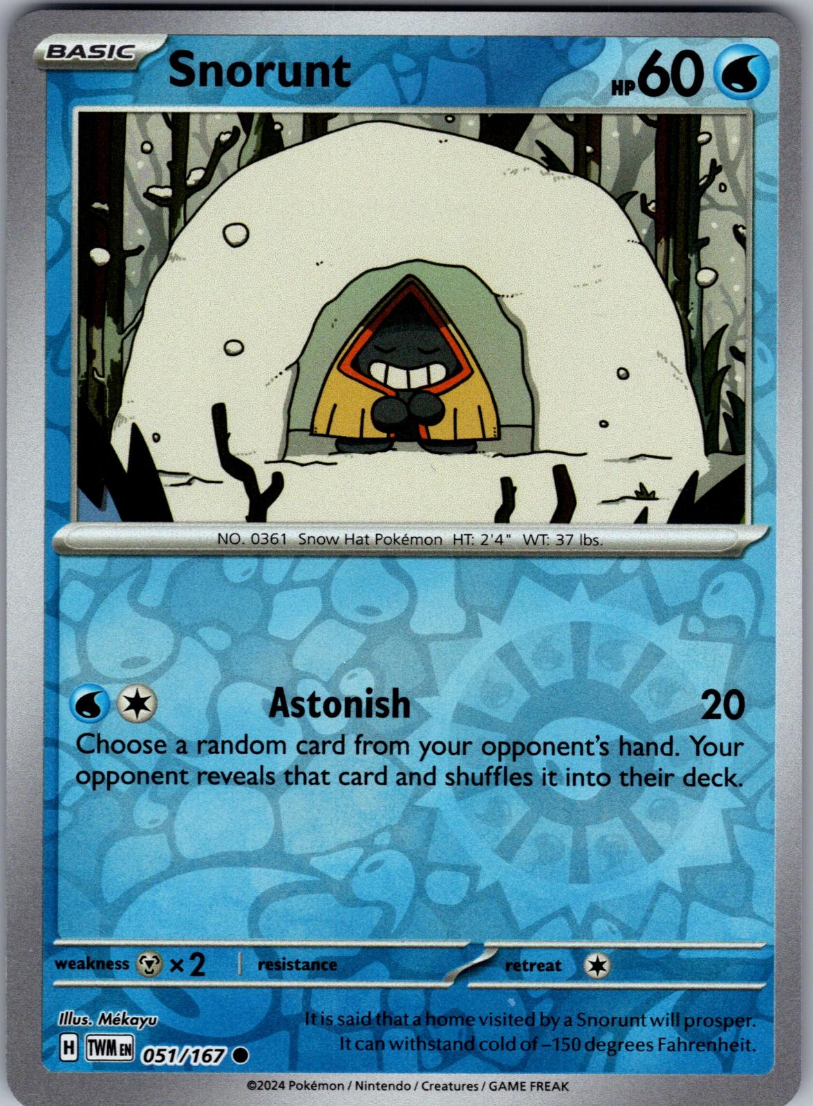 Snorunt - 051/167 - Reverse Holo - TWILIGHT MASQUERADE - Pokemon - | AA82-24