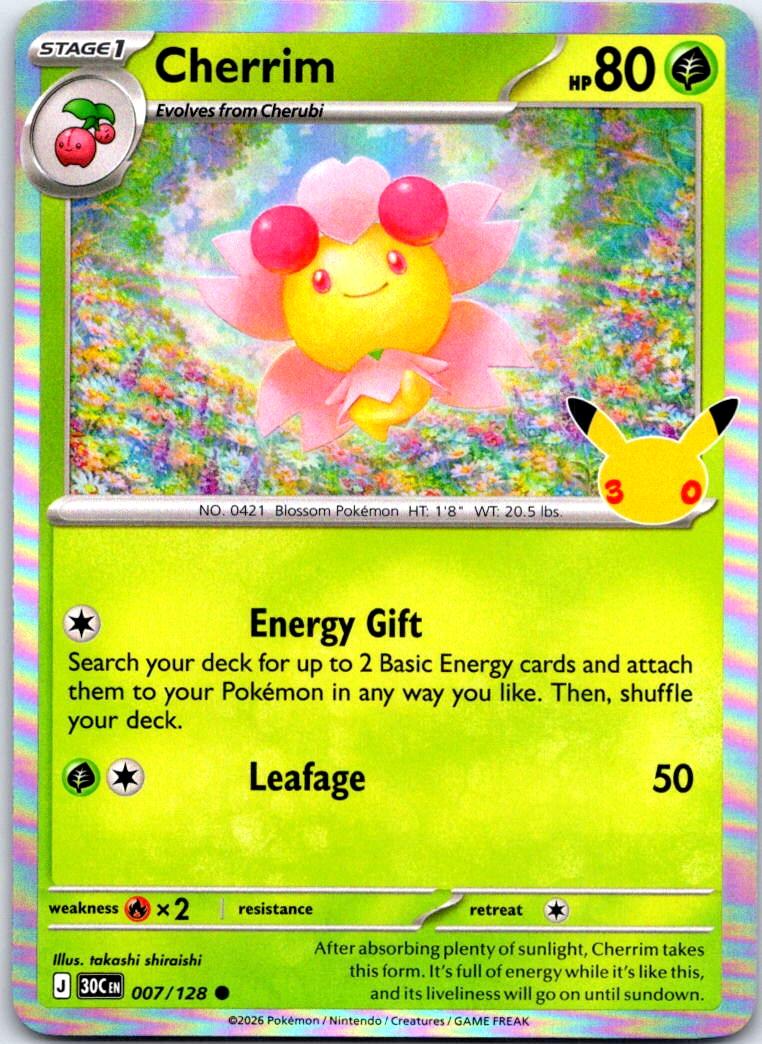Cherrim - 007/128 - Holo - ME: 30TH CELEBRATION - Pokemon - Common | AB32-6