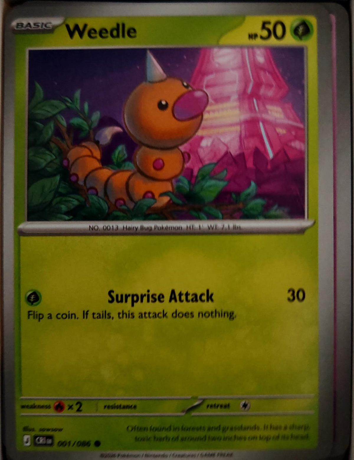Weedle - 001/086 - - CHAOS RISING - Pokemon - Common | AA43-36