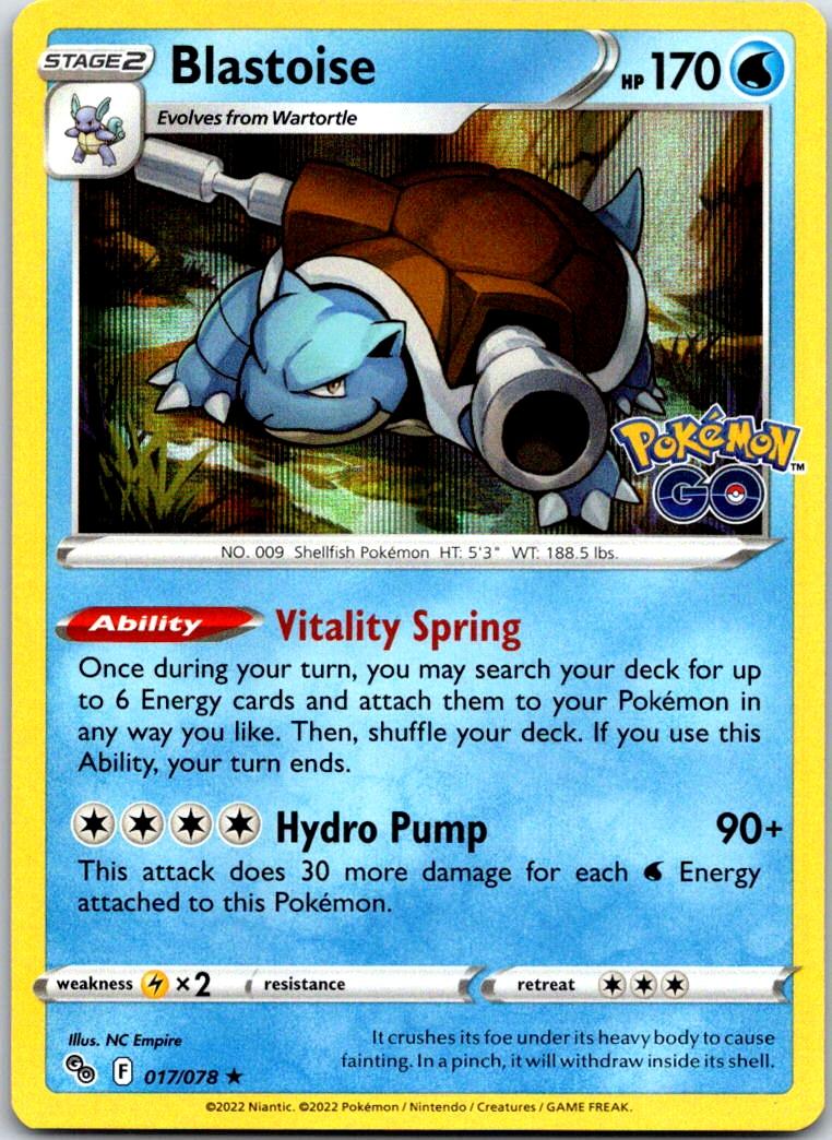 Blastoise - 017/078 - Holo - POKEMON GO - Pokemon - Rare | AA120-10