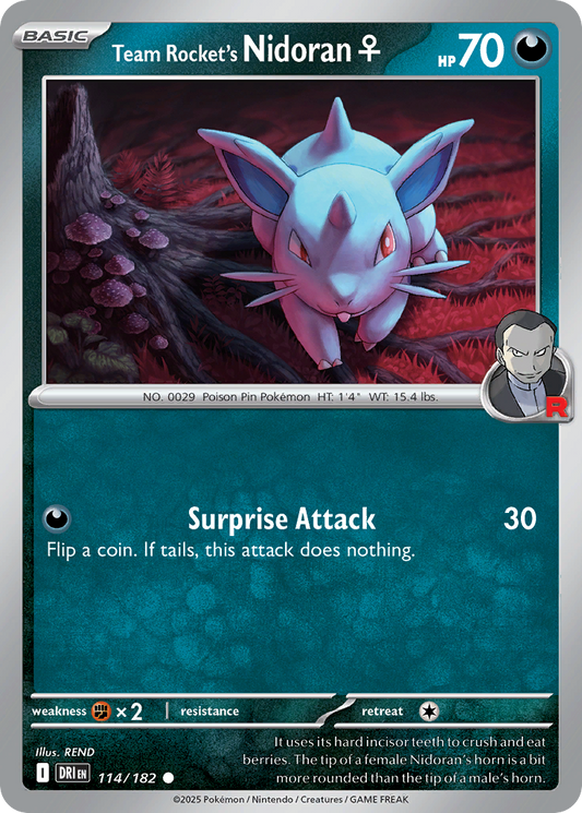 Team Rocket's NidoranF - 114/182 - - DESTINED RIVALS - Pokemon - Common | AA10-8