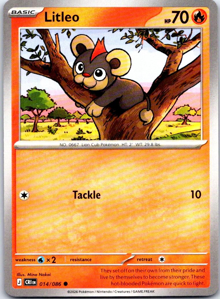 Litleo - 014/086 - - CHAOS RISING - Pokemon - Common | AB26-29