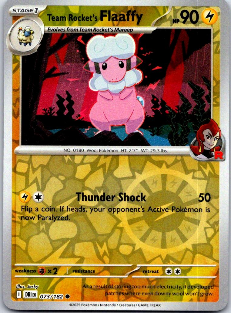 Team Rocket's Flaaffy - 073/182 - Reverse Holo - DESTINED RIVALS - Pokemon - | AA125-9