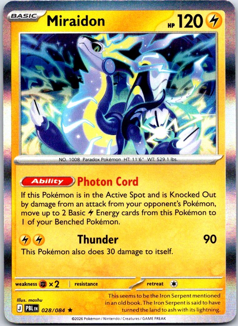 Miraidon - 028/084 - Holo - PITCH BLACK - Pokemon - Rare | AA121-33