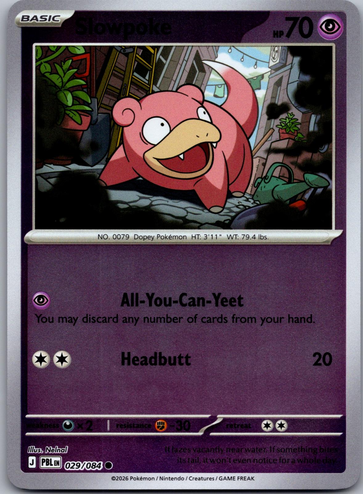 Slowpoke - 029/084 - Reverse Holo - PITCH BLACK - Pokemon - Common | AA80-23