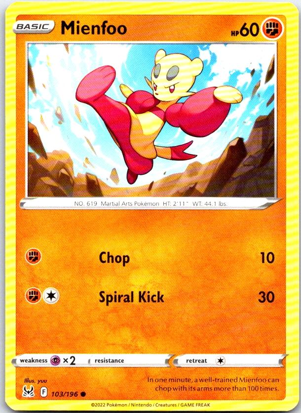 Mienfoo - 103/196 - - LOST ORIGIN - Pokemon - Common | AC10-25