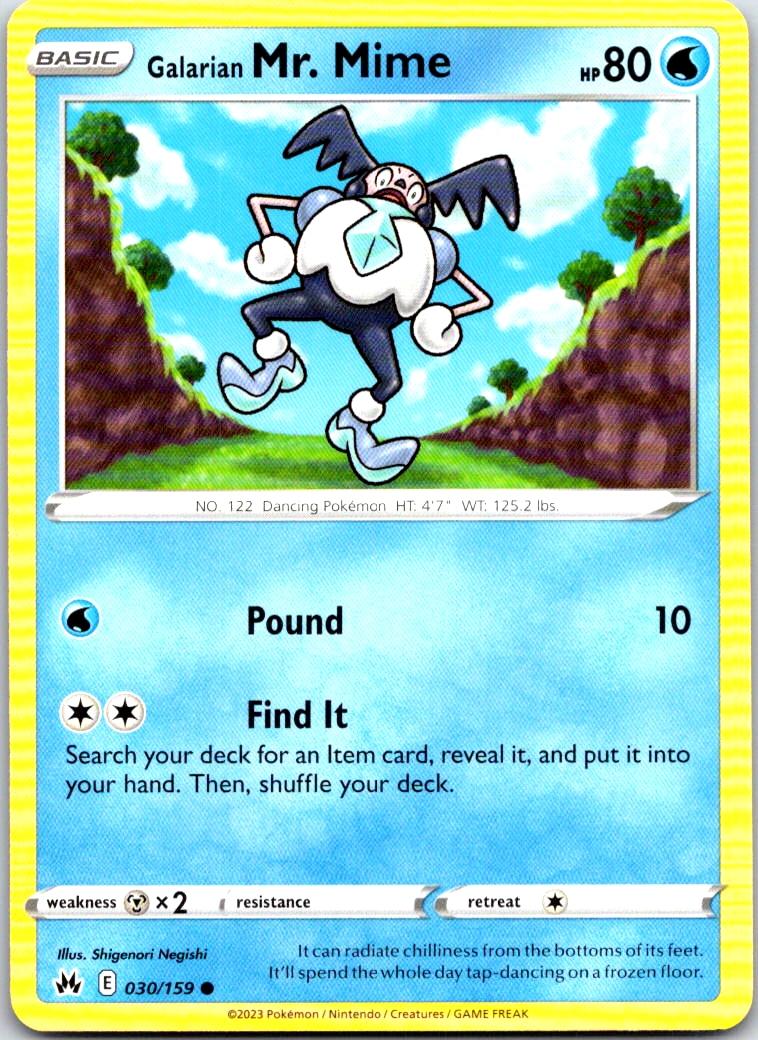 Galarian Mr. Mime - 030/159 - - CROWN ZENITH - Pokemon - Common | AA100-5
