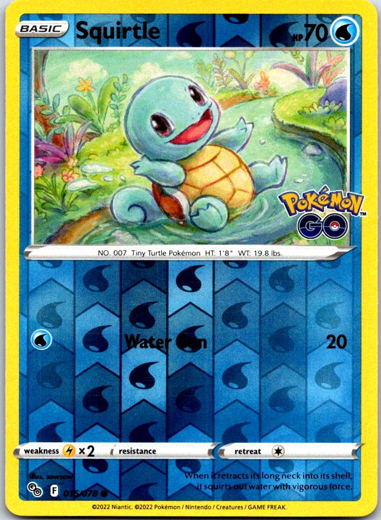 Squirtle - 015/078 - Reverse Holo - POKEMON GO - Pokemon - Common | AA119-14
